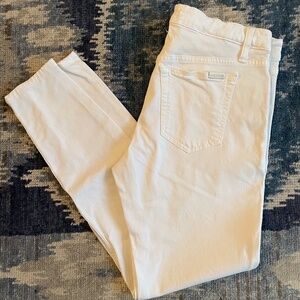 Joe’s jeans “Annie” white mid-rise skinny ankle jeans. Size 30.